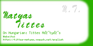 matyas tittes business card